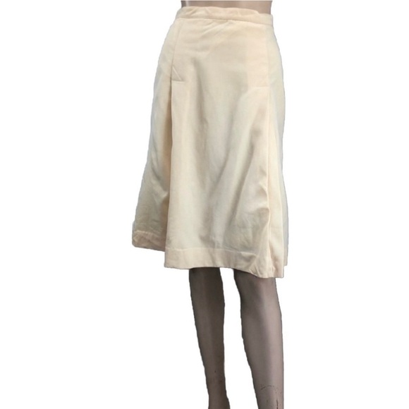 Paul Stanley 100% pure wool midi yellow skirt S:12 - Picture 2 of 16